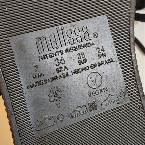 MELISSA black Rubber Lace up ankle Sneakers Rain Shoes size 7 - Picture 12 of 13